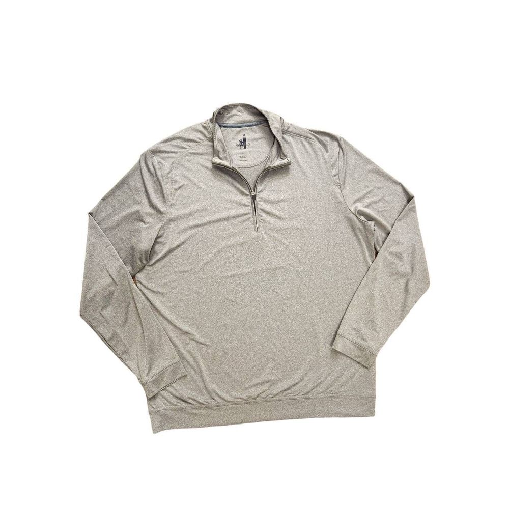 Johnnie-o Men's Large 1/4 zip lightweight Gray polyester performance Logo